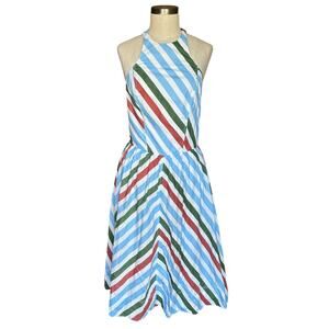 MAEVE ANTHROPOLOGIE Striped Halter Midi Sundress Women's Size Medium Summer